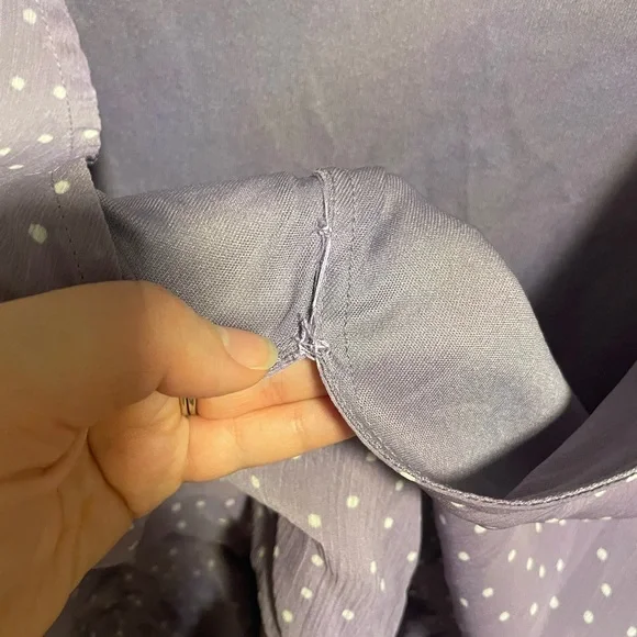 Lavender Polka Dot Peplum Top - Picture 3 of 6